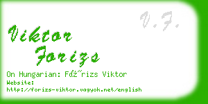 viktor forizs business card